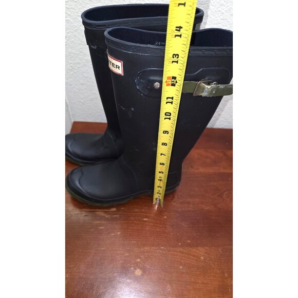 Hunter Original Tall Rubber Rain Boots Women Size 6 Navy Blue Waterproof - Picture 6 of 8